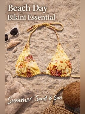 Tahiti Floral Triangle Bikini Top – Y2K Beach Goddess Vibes